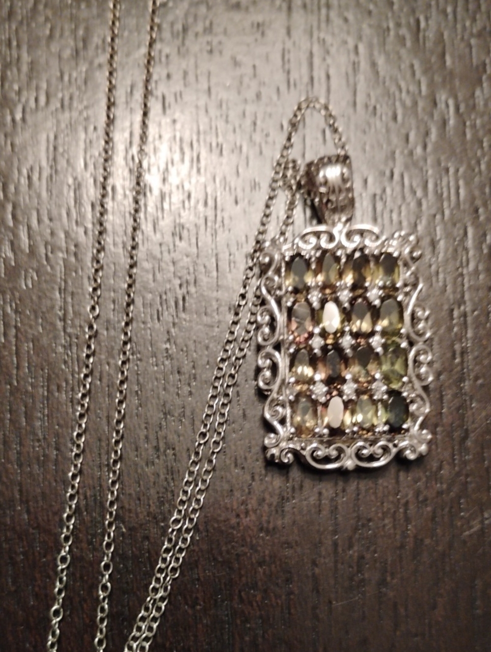 Green Tourmaline 925 Sterling Silver Pendant Necklace